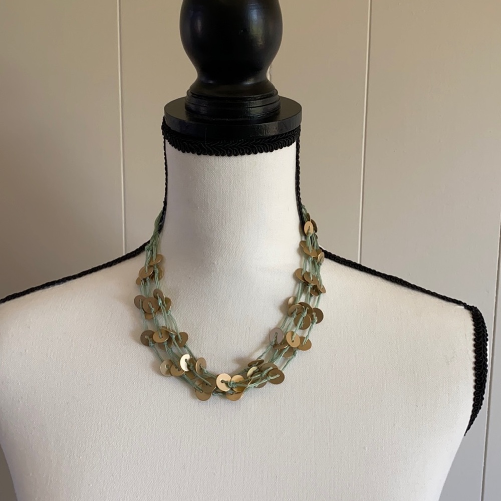 Banana Republic Layered Gold Button Necklace